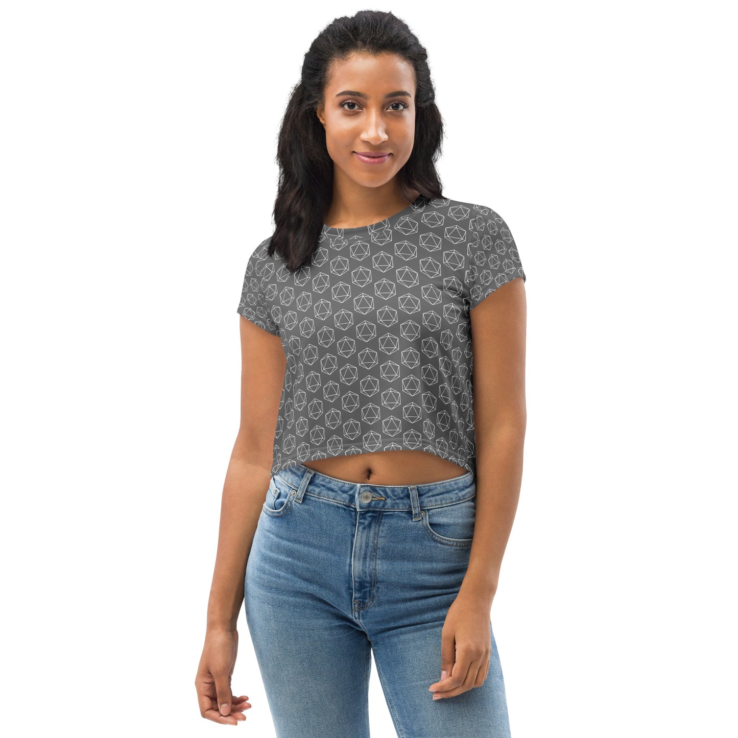 D20 Pattern Womens Crop Tee