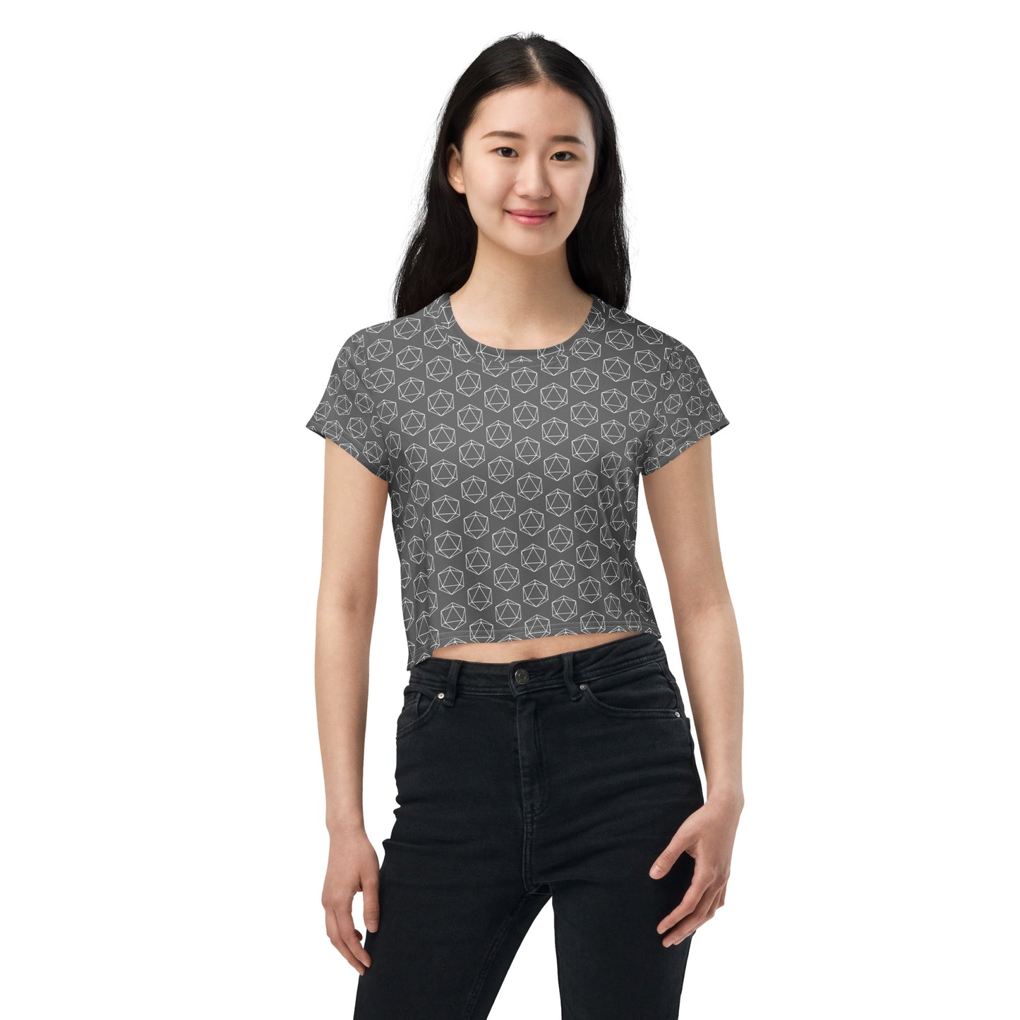 D20 Pattern Womens Crop Tee