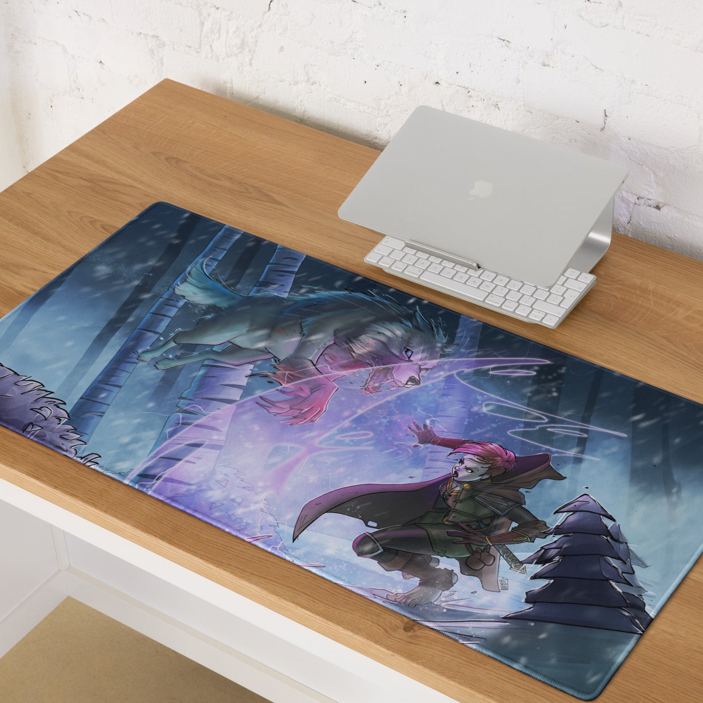Wolf and Hobbit | Menagerie Press Gaming mouse pad