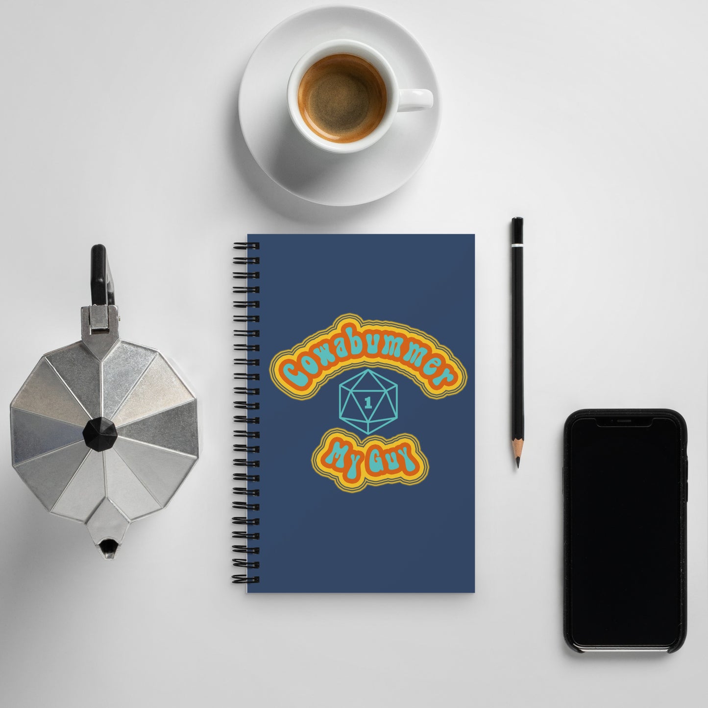 Cowabummer | Roll For Focus Spiral notebook