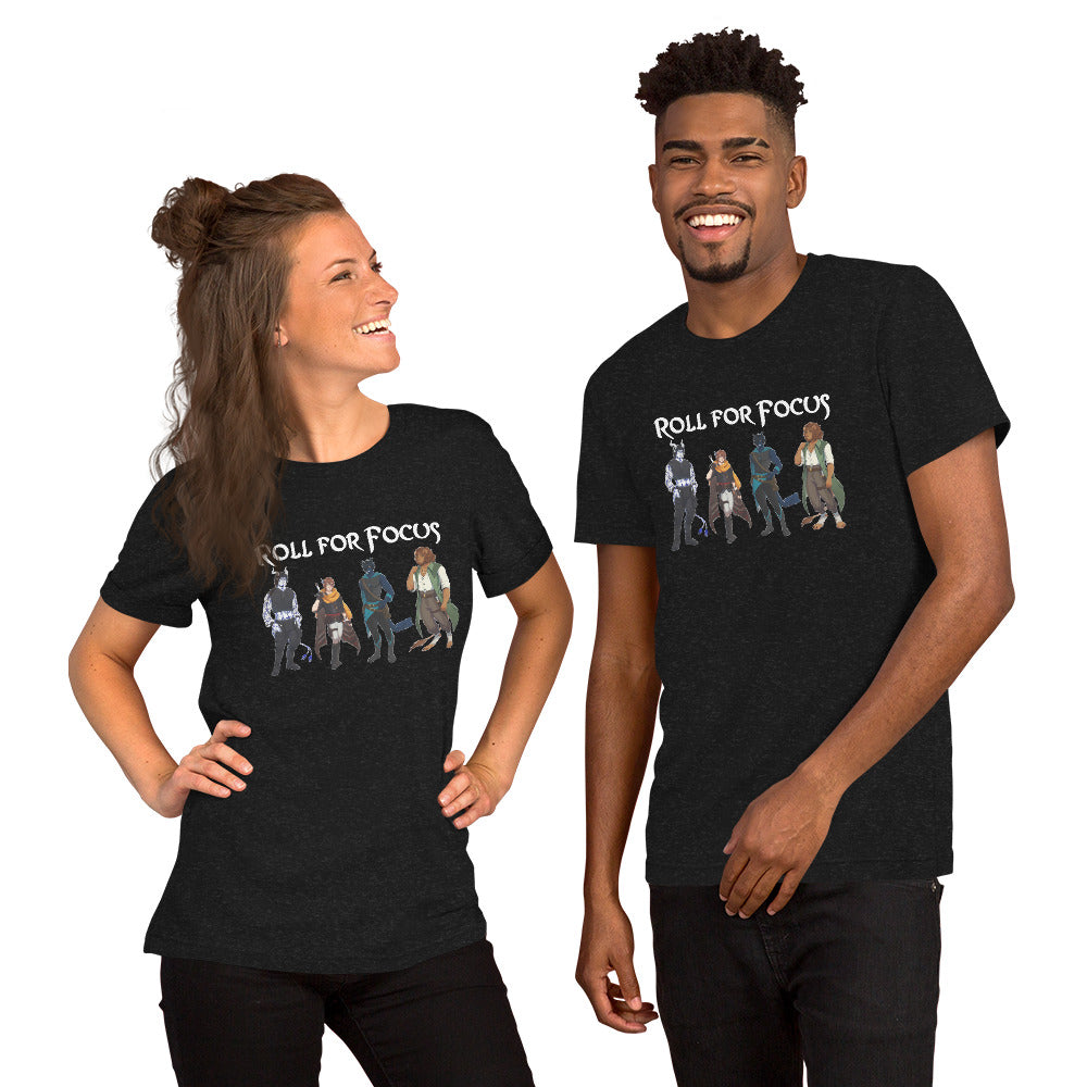 Roll for Focus Characters - Unisex t-shirt