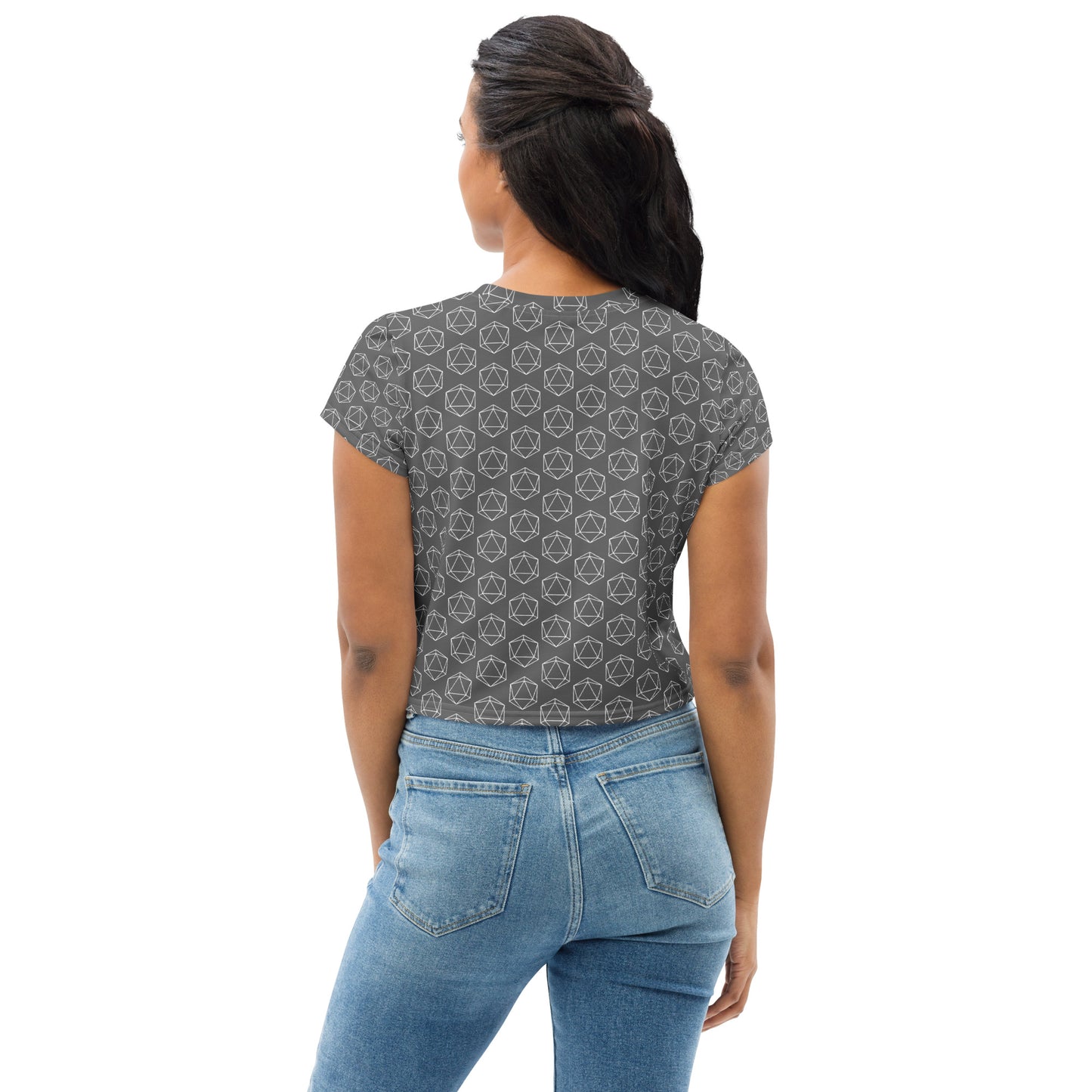 D20 Pattern Womens Crop Tee