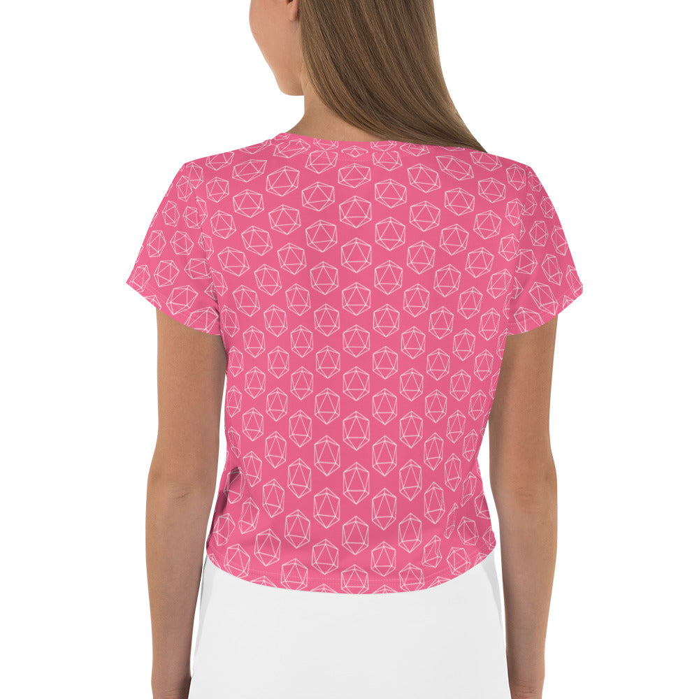 D20 Pattern Womens Crop Tee