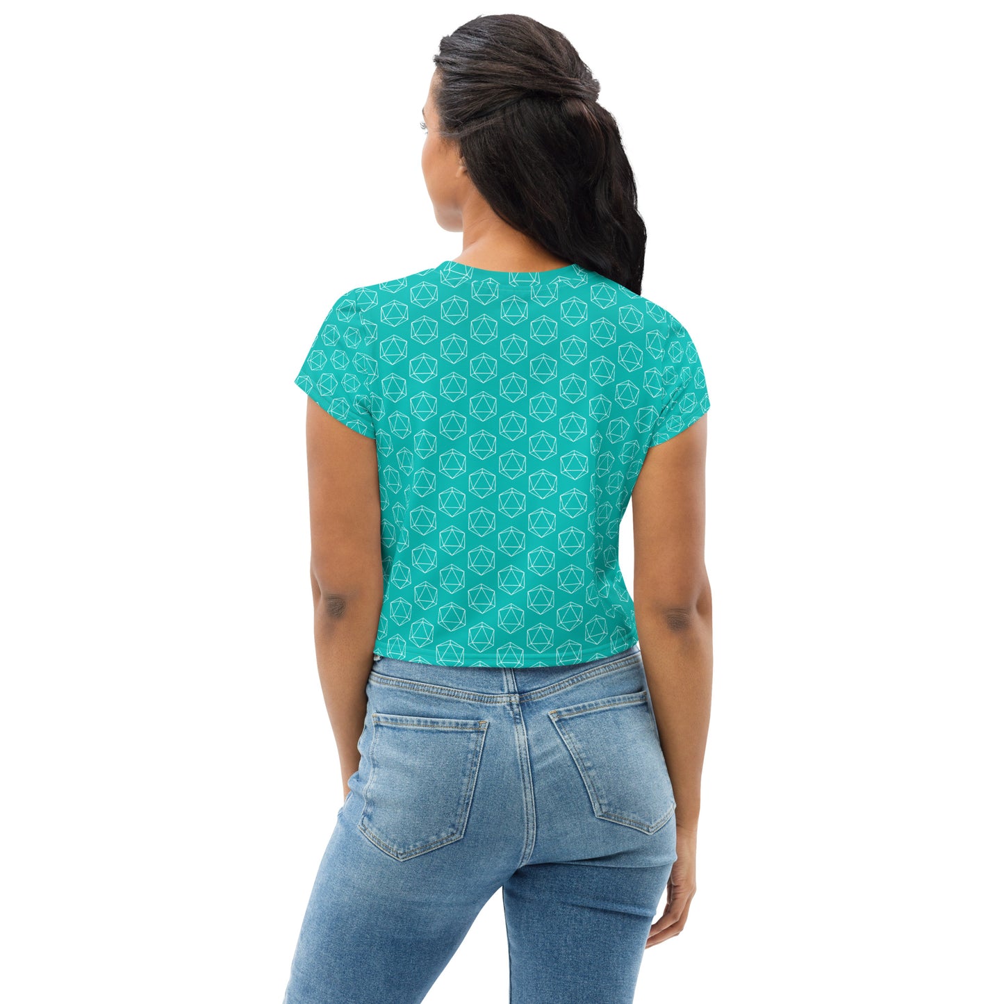 D20 Pattern Womens Crop Tee