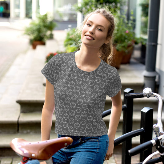 D20 Pattern Womens Crop Tee