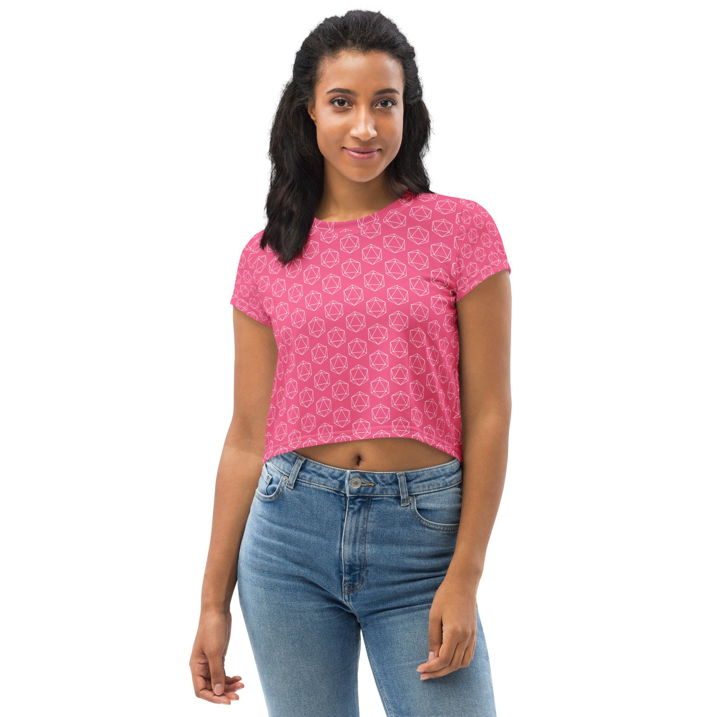 D20 Pattern Womens Crop Tee