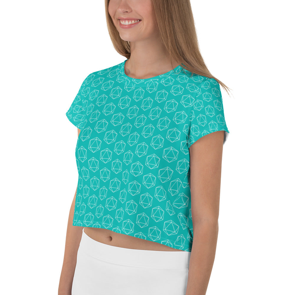 D20 Pattern Womens Crop Tee