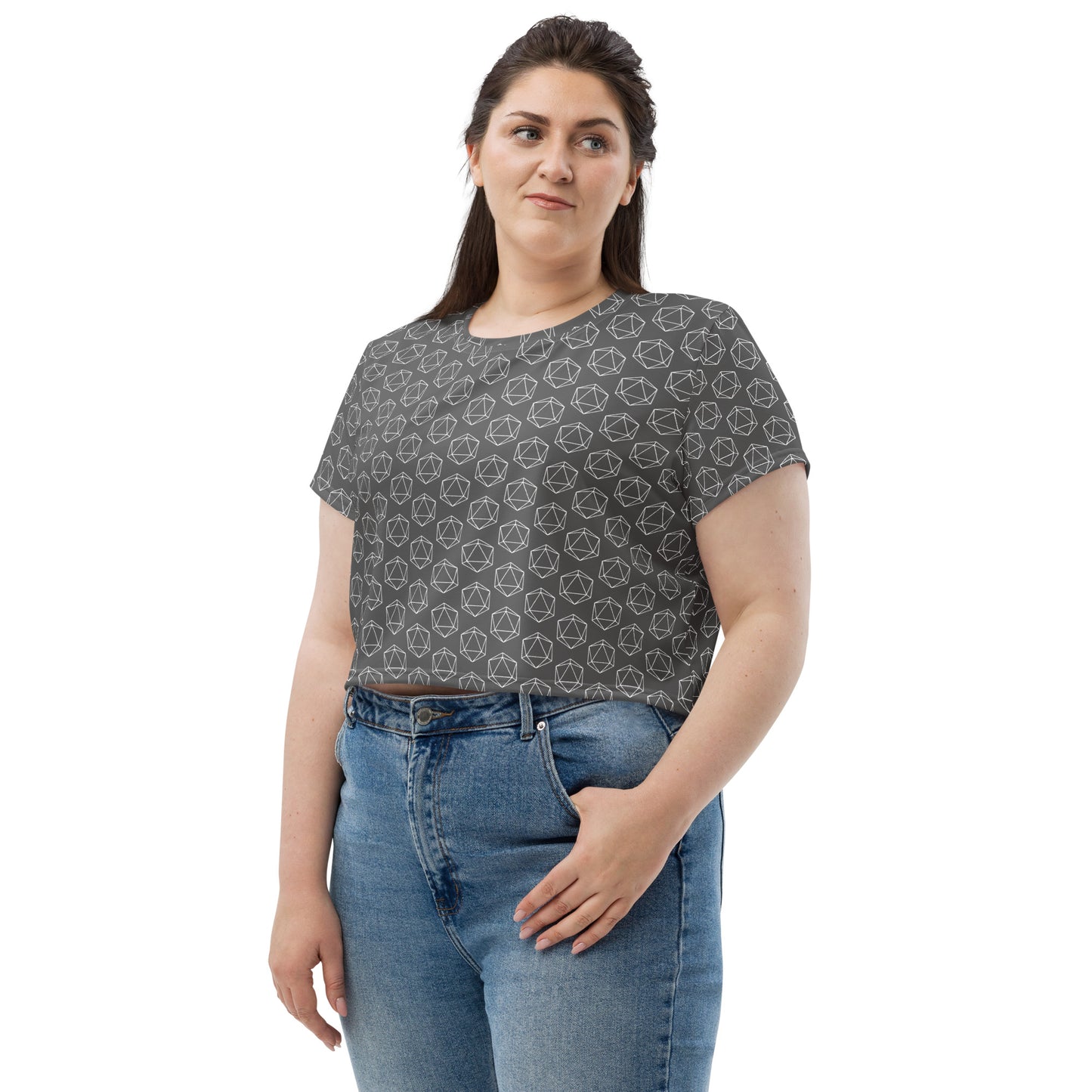 D20 Pattern Womens Crop Tee