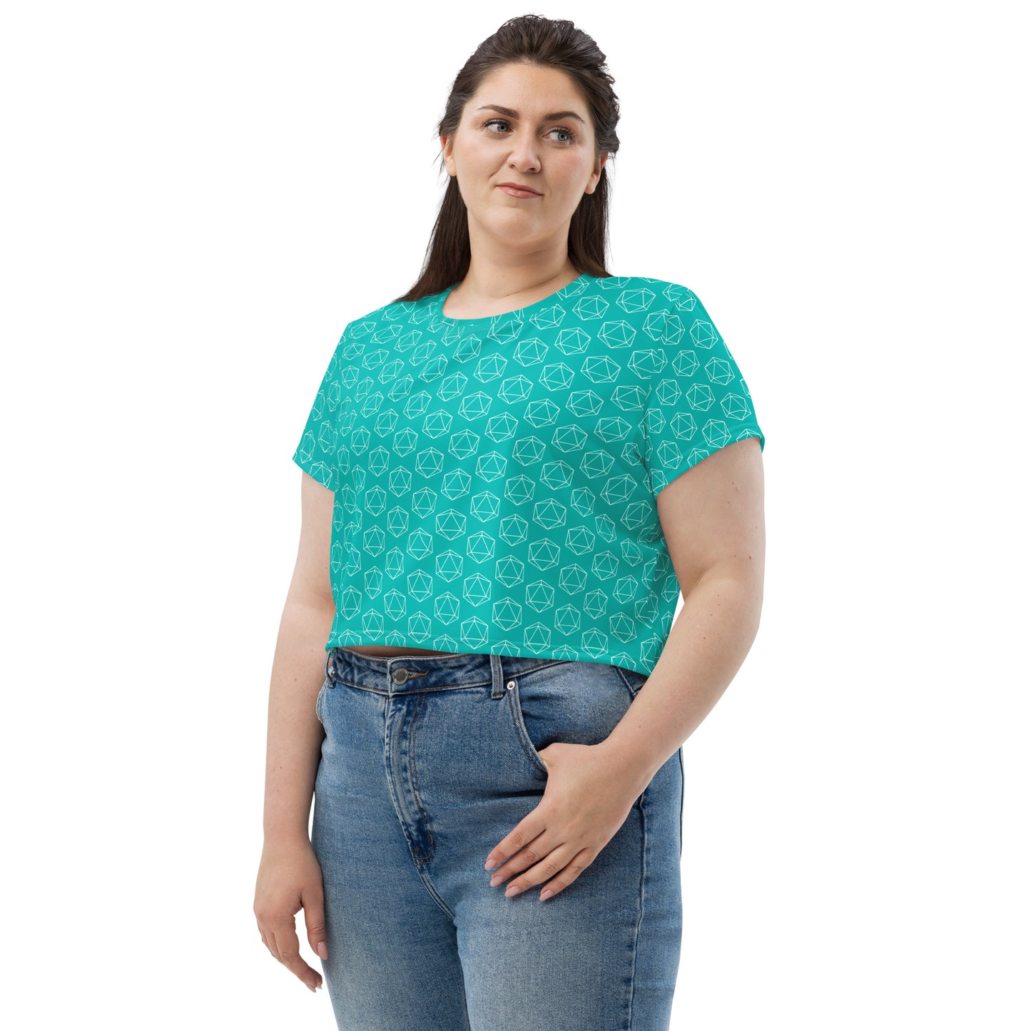 D20 Pattern Womens Crop Tee