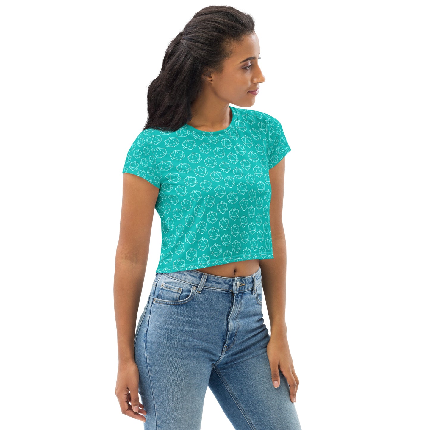 D20 Pattern Womens Crop Tee