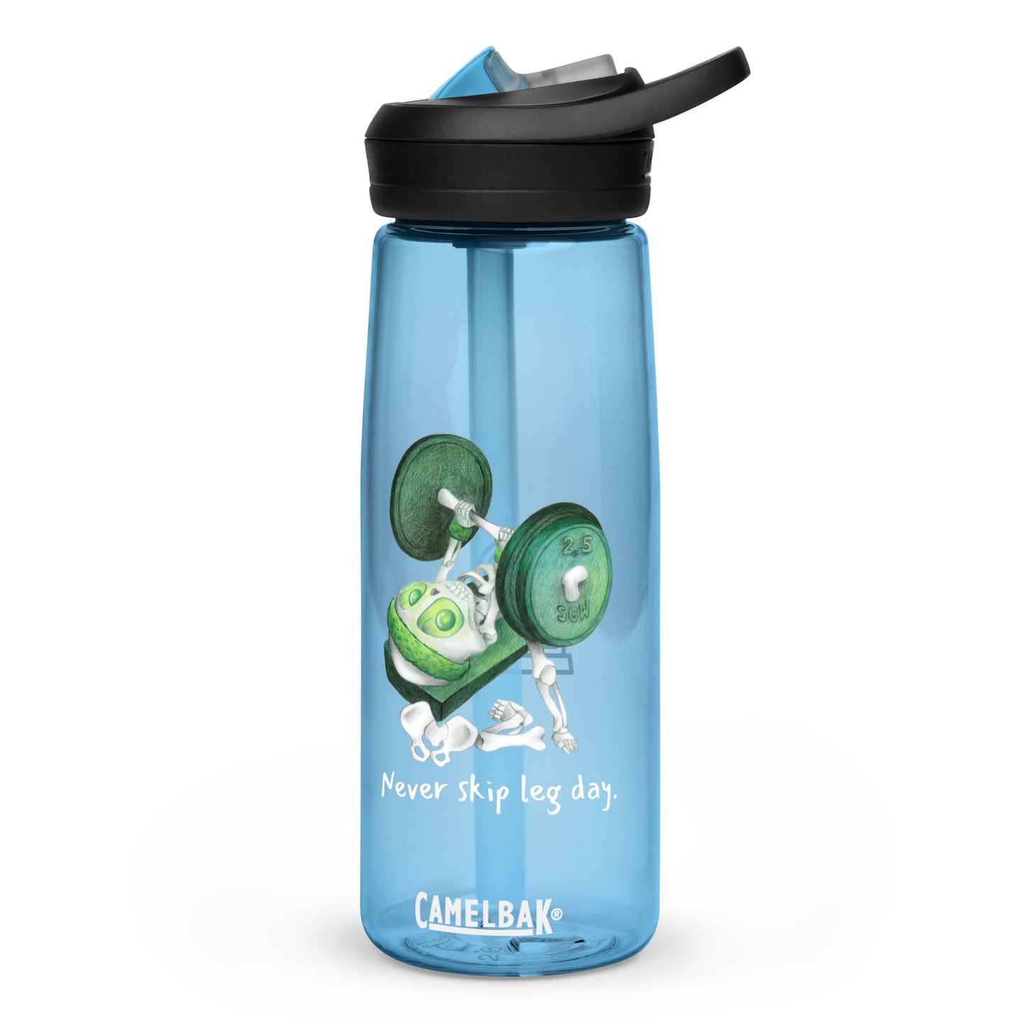 Never Skip Leg Day | Unlife is Good Sports water bottle