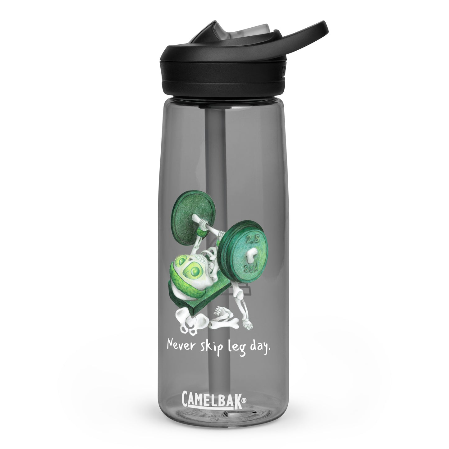 Never Skip Leg Day | Unlife is Good Sports water bottle