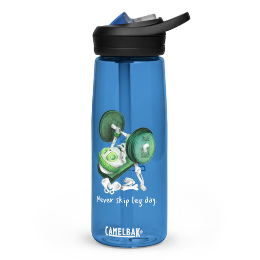 Never Skip Leg Day | Unlife is Good Sports water bottle