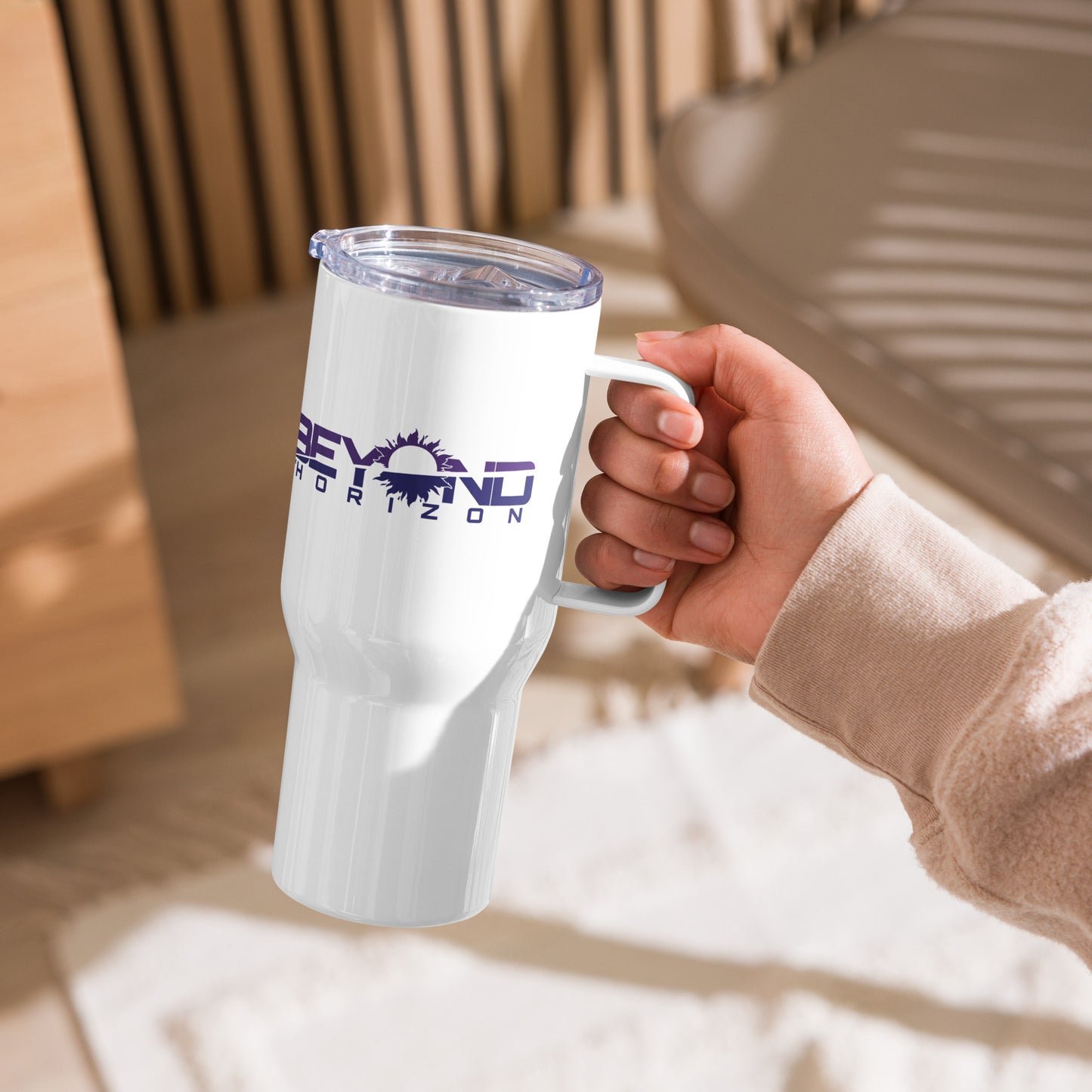 Beyond The Horizon Travel mug with a handle