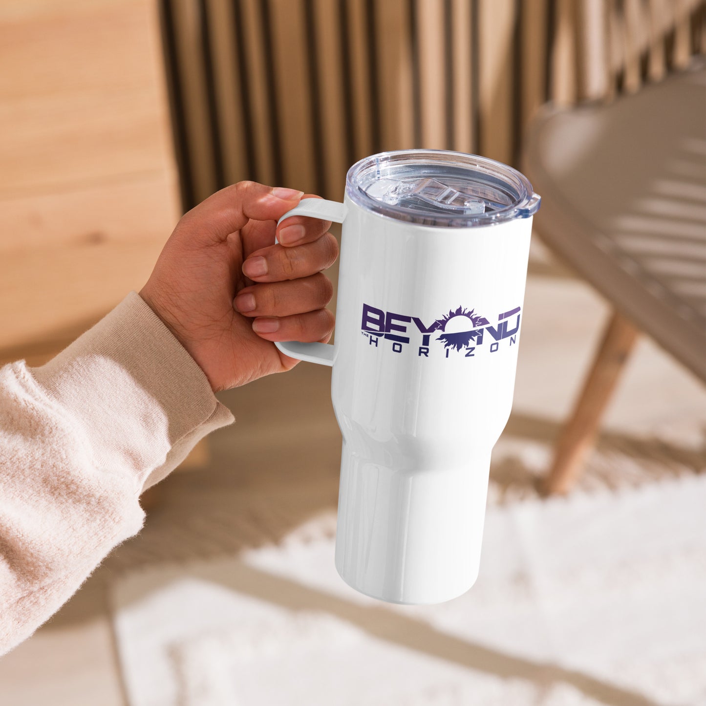 Beyond The Horizon Travel mug with a handle