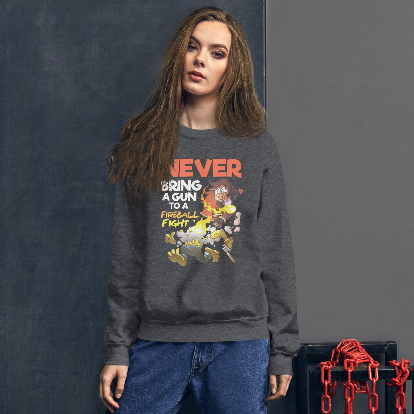 Never bring a gun to a fireball fight | The New York GM Unisex Sweatshirt