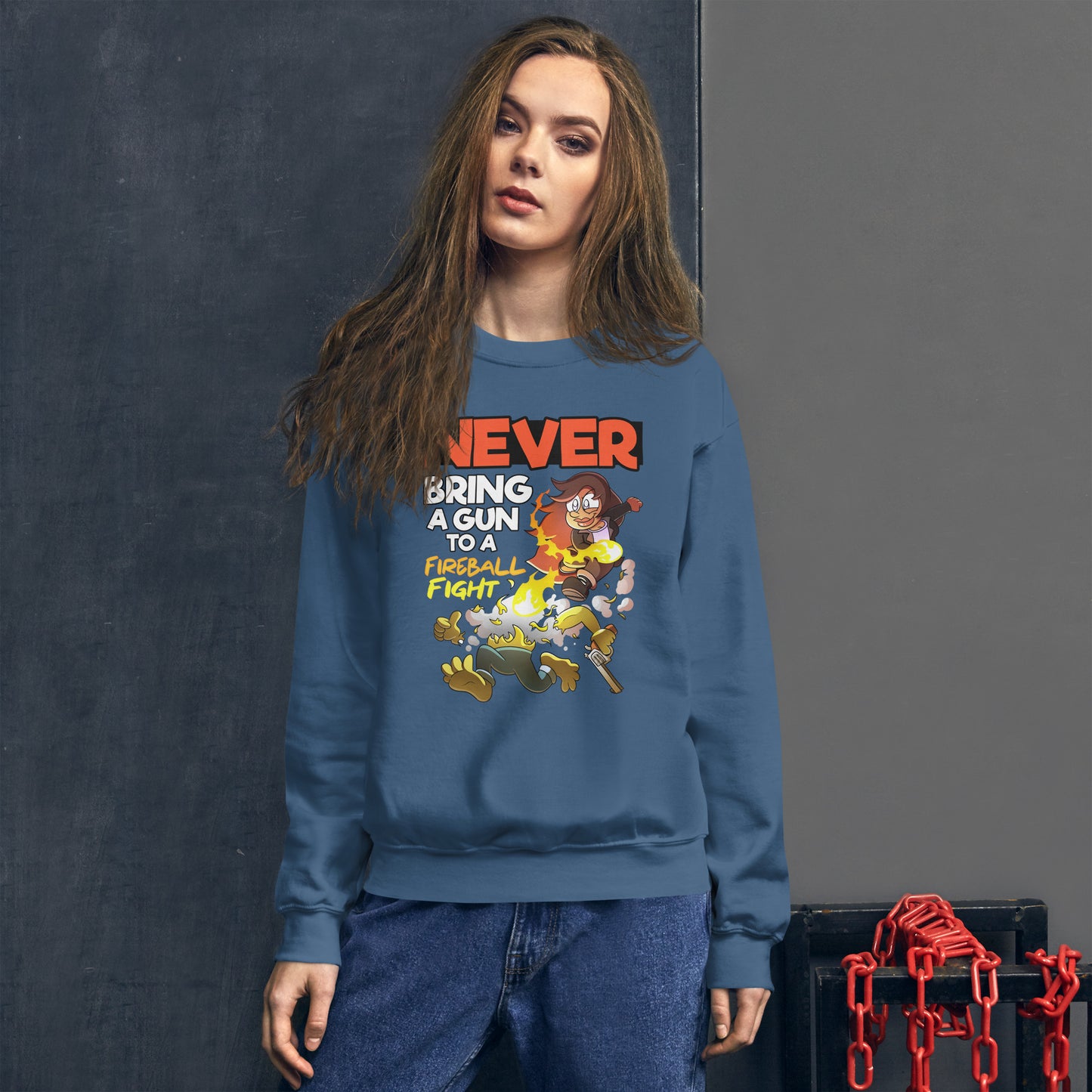 Never bring a gun to a fireball fight | The New York GM Unisex Sweatshirt