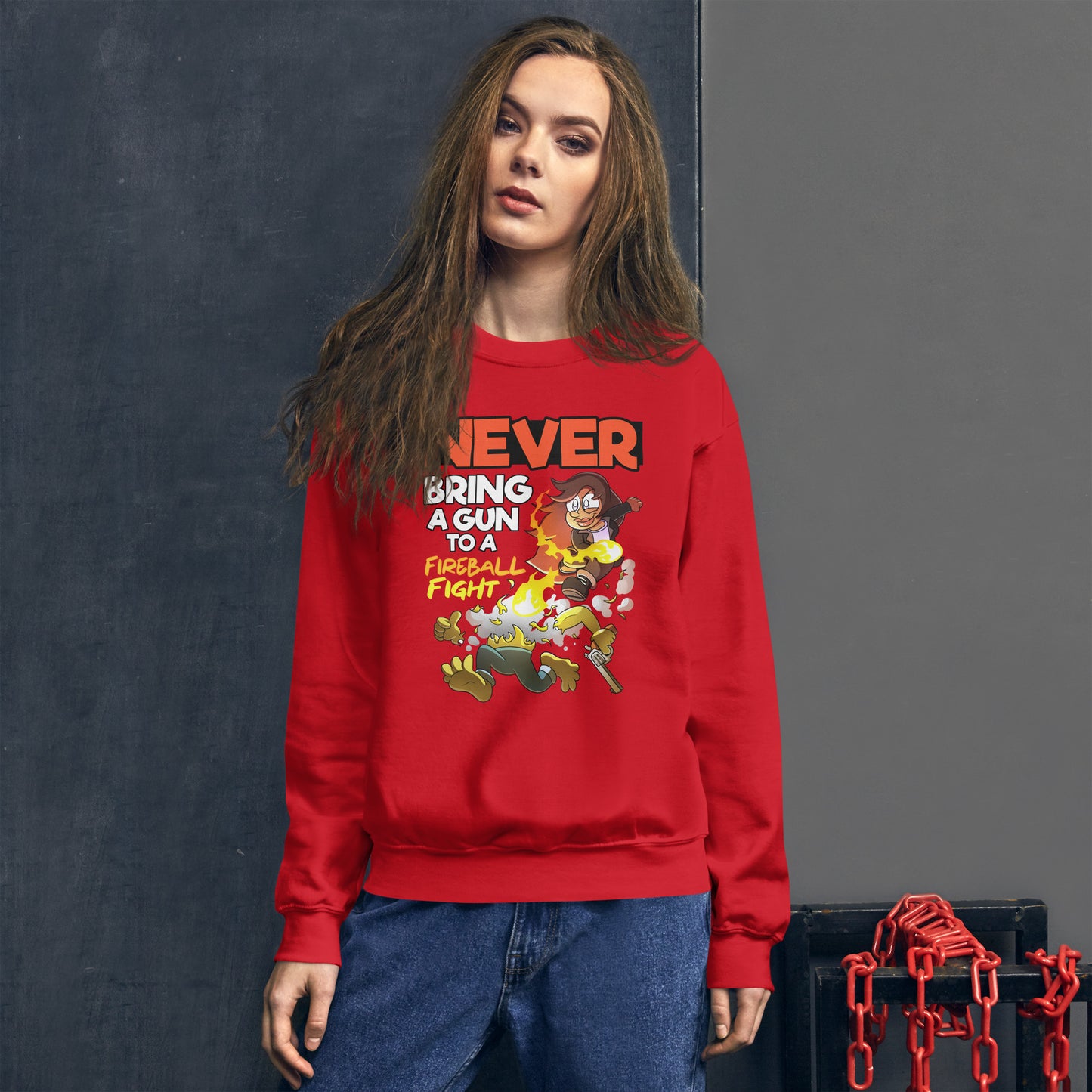 Never bring a gun to a fireball fight | The New York GM Unisex Sweatshirt