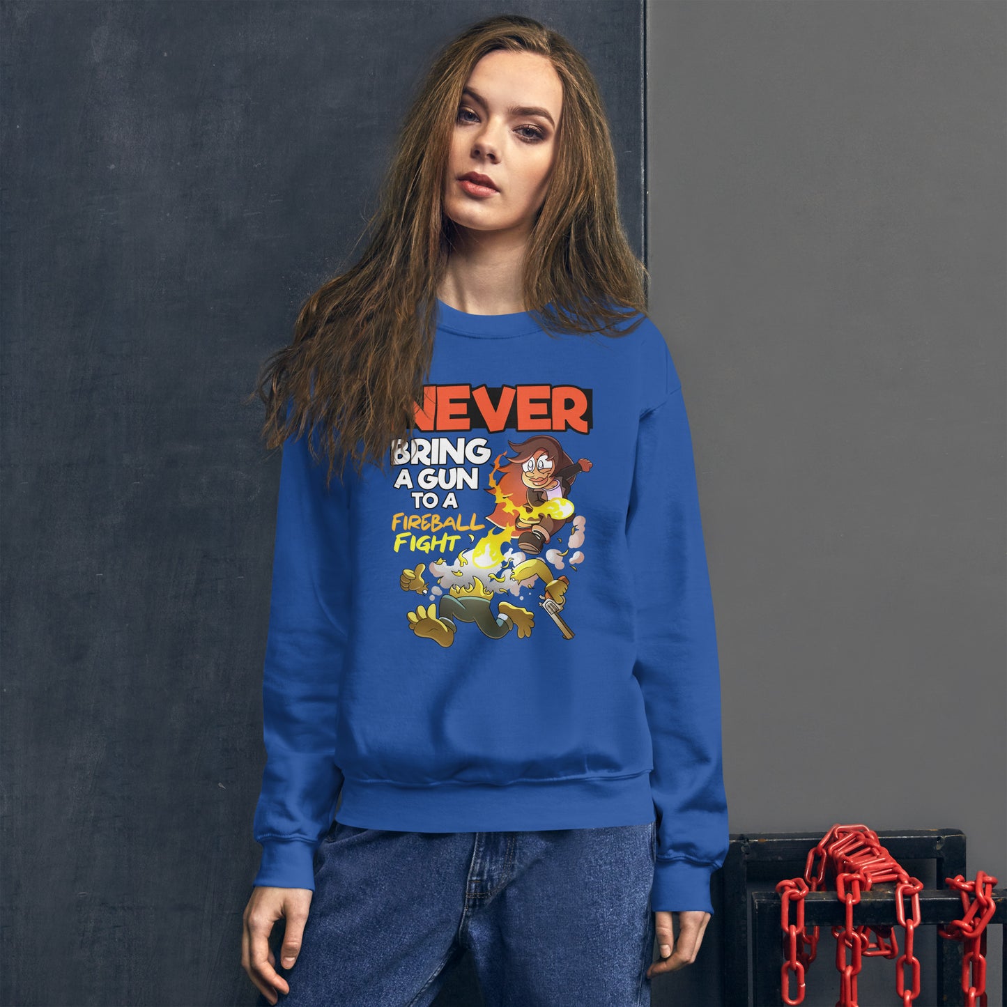 Never bring a gun to a fireball fight | The New York GM Unisex Sweatshirt