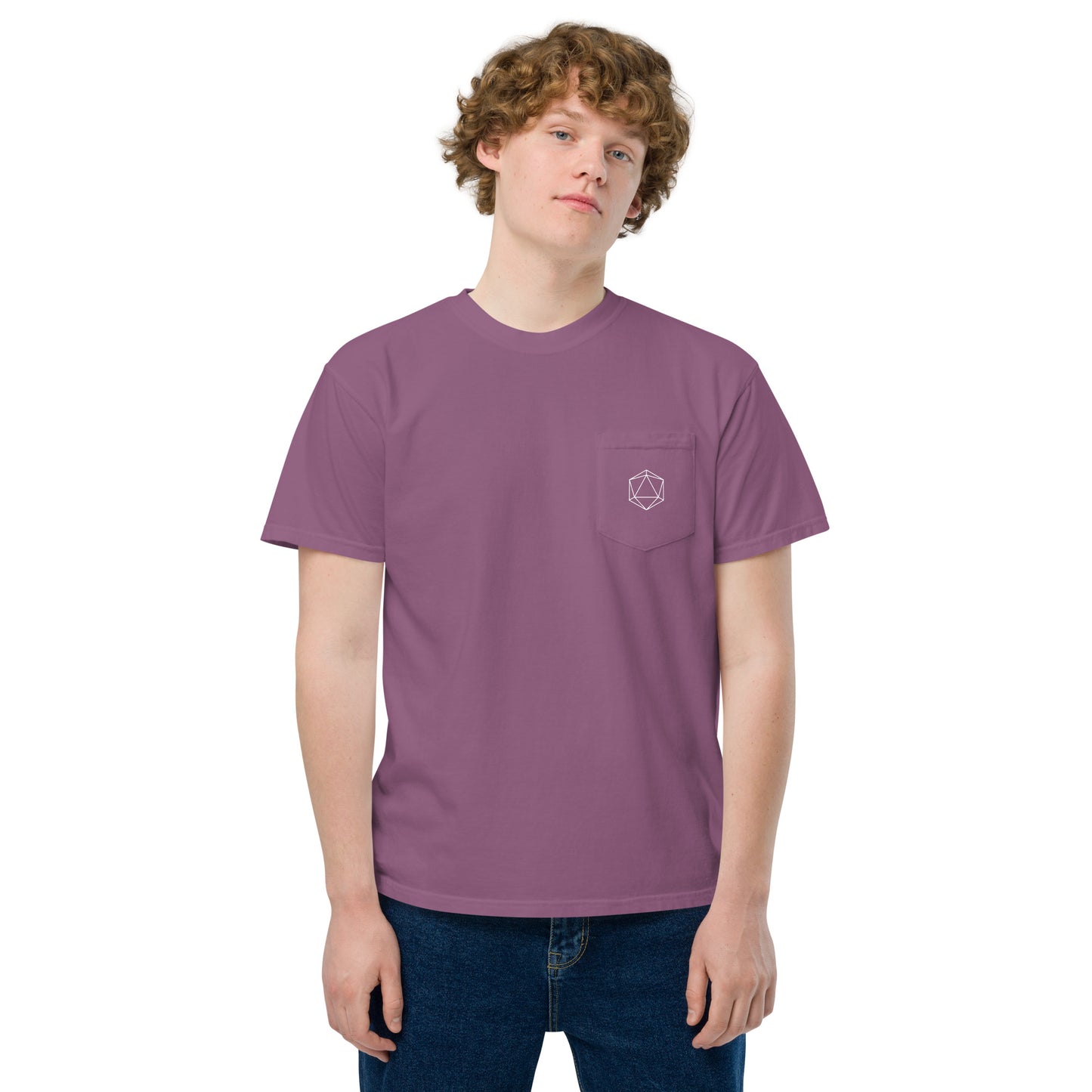 D20 Unisex garment-dyed pocket t-shirt