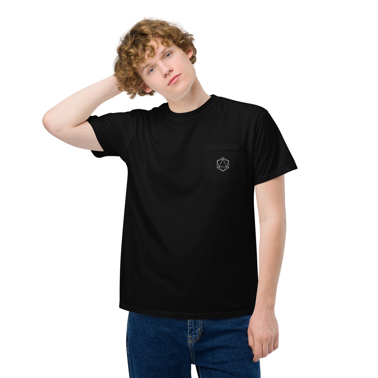 D20 Unisex garment-dyed pocket t-shirt