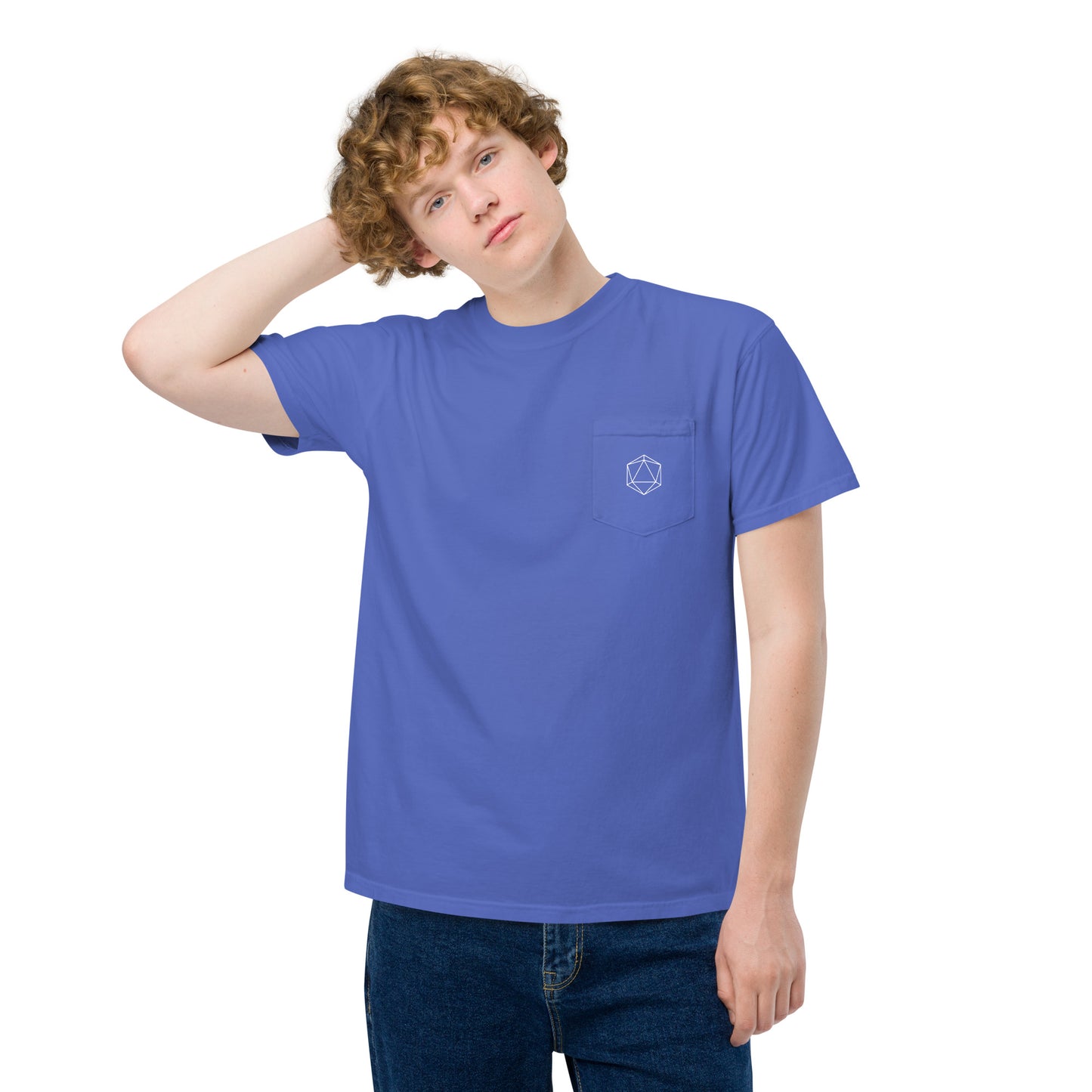 D20 Unisex garment-dyed pocket t-shirt