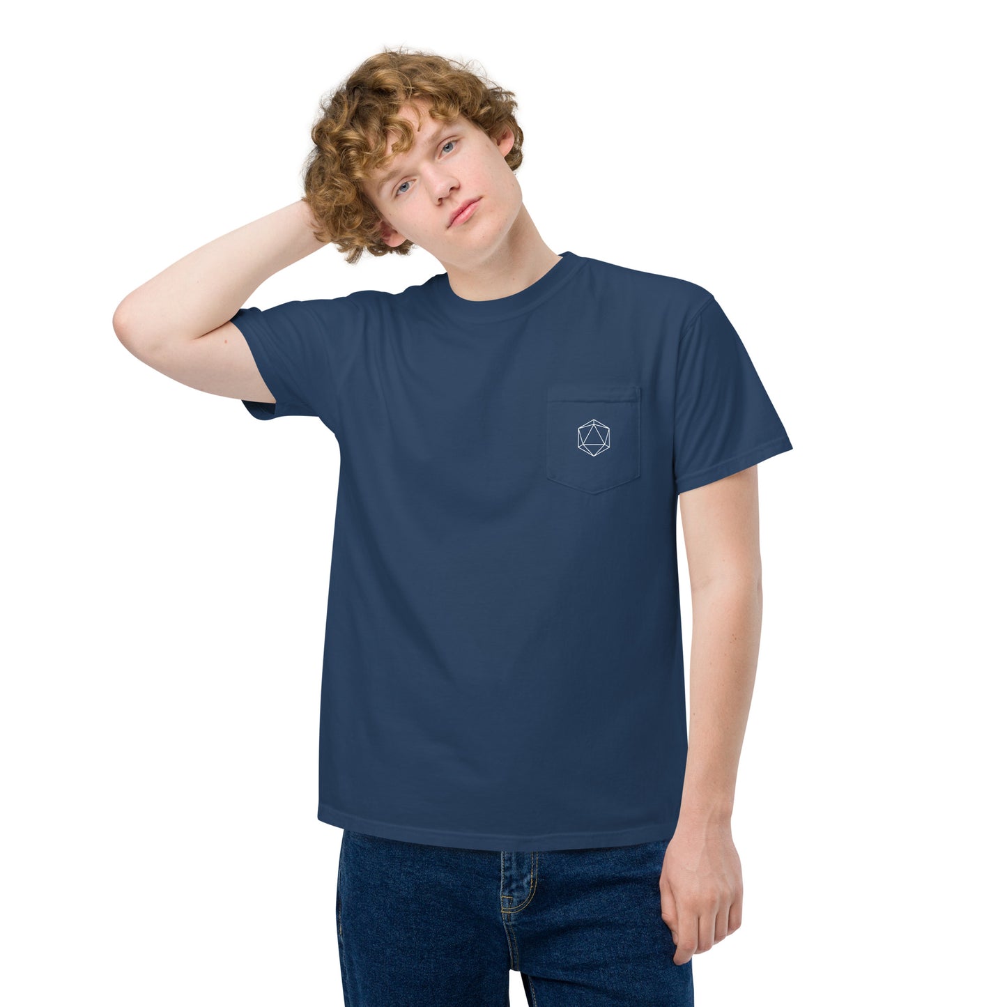 D20 Unisex garment-dyed pocket t-shirt