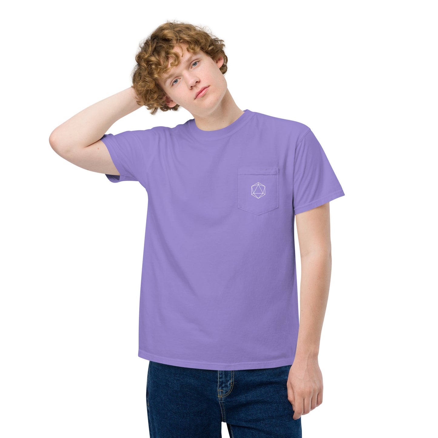 D20 Unisex garment-dyed pocket t-shirt