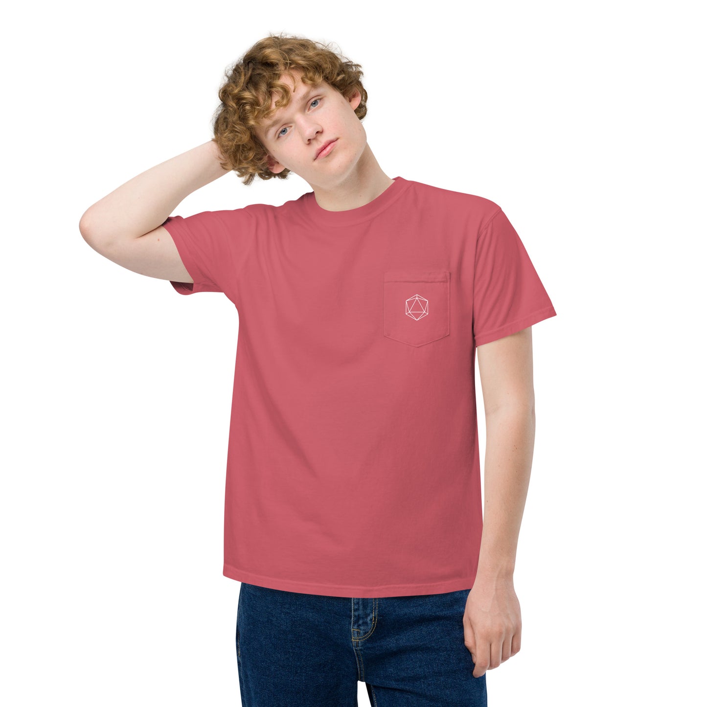 D20 Unisex garment-dyed pocket t-shirt