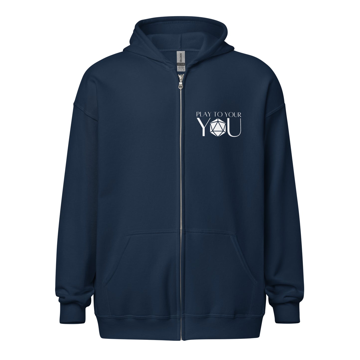 Play to Your You Unisex heavy blend zip hoodie - Roll for Focus