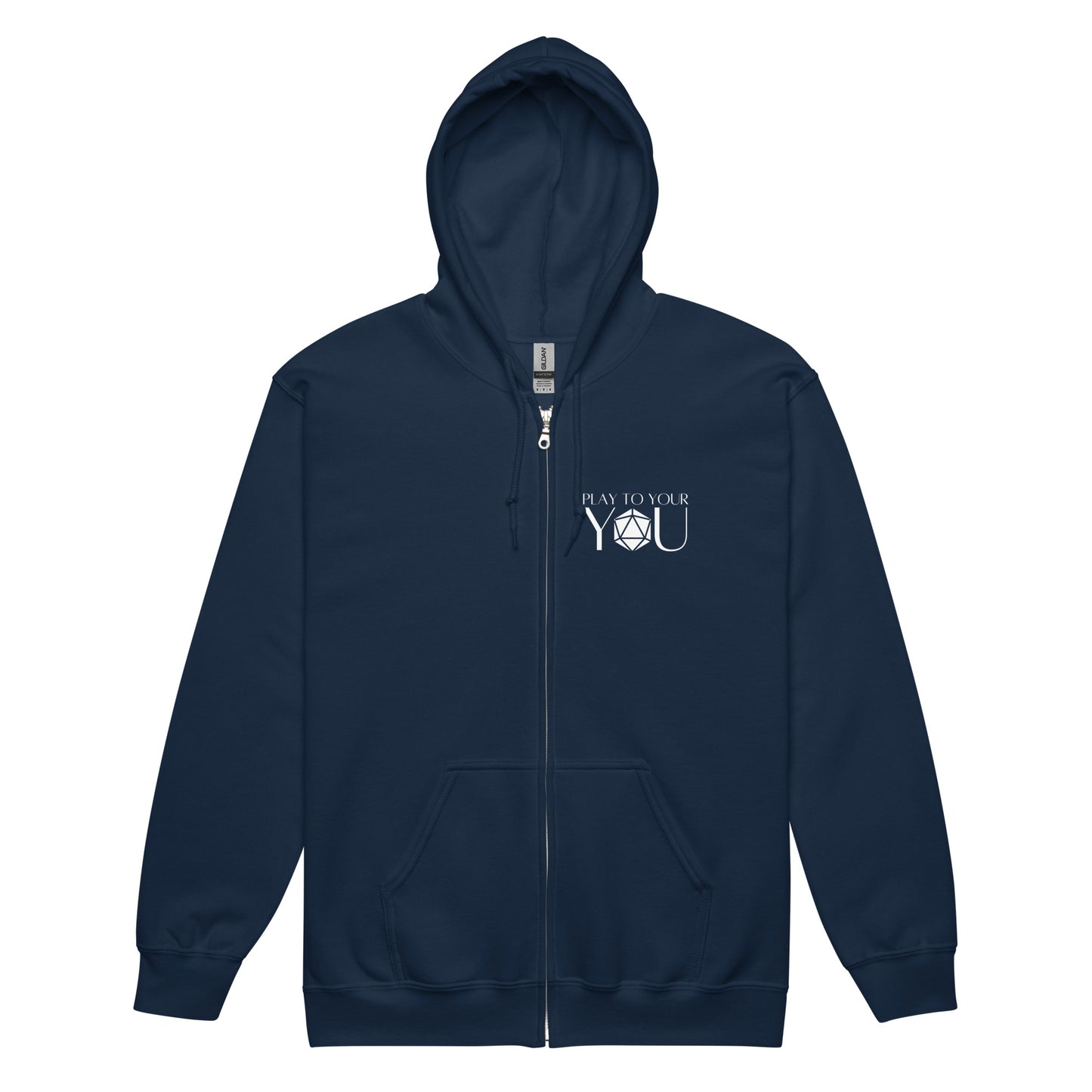 Play to Your You Unisex heavy blend zip hoodie - Roll for Focus