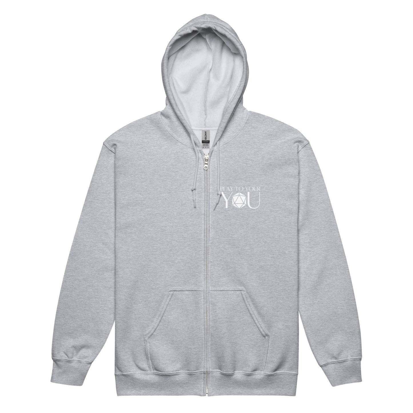 Play to Your You Unisex heavy blend zip hoodie - Roll for Focus