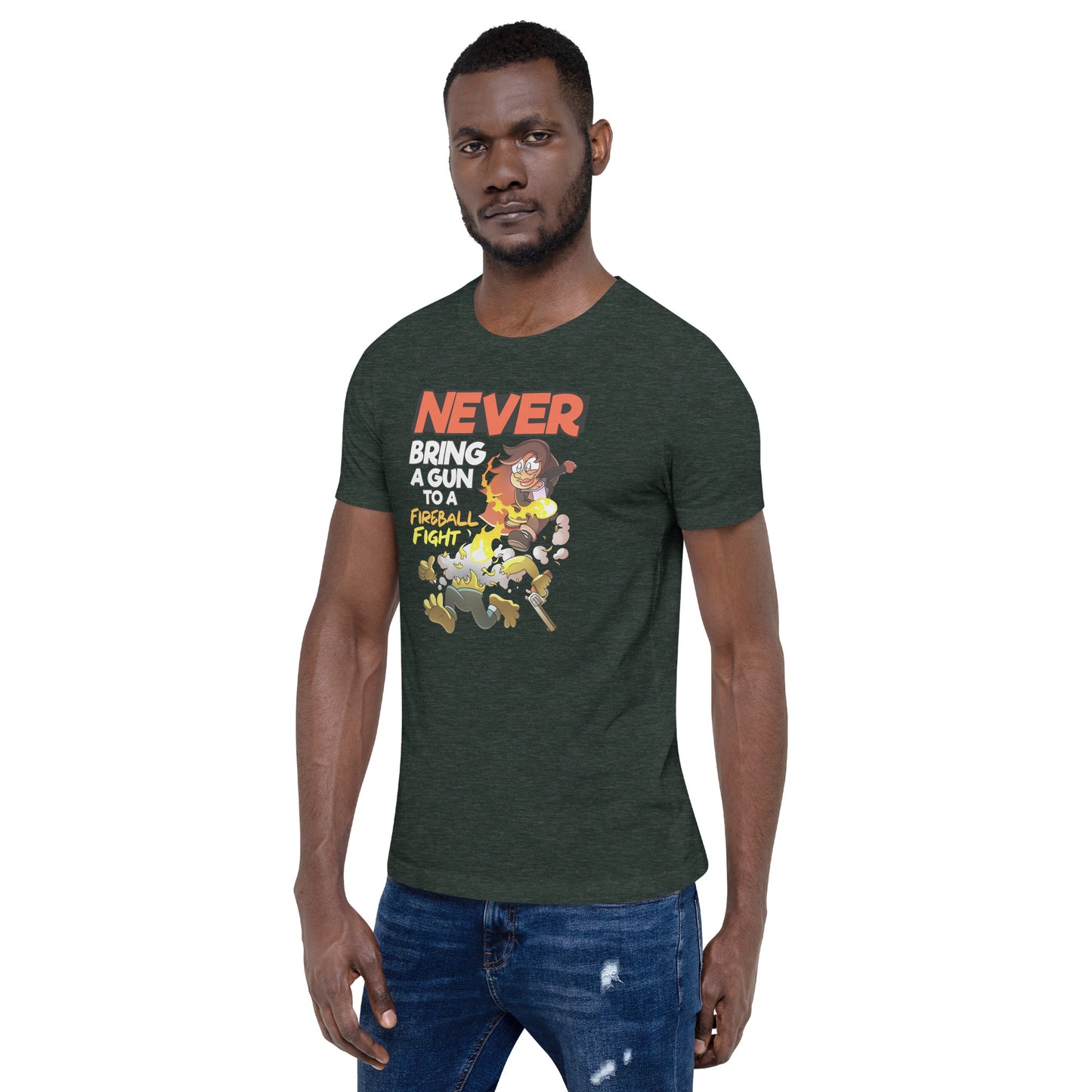 Never bring a gun to a fireball fight | The New York GM Unisex t-shirt