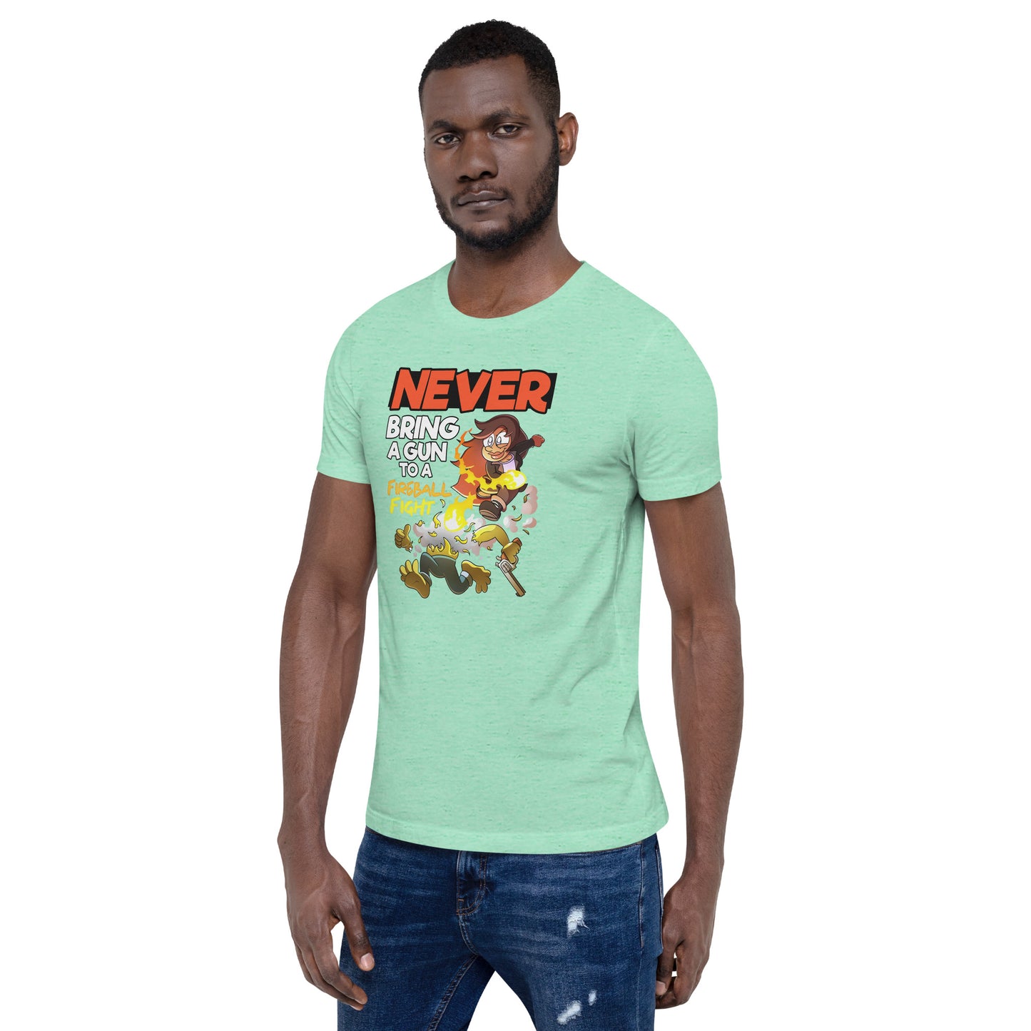 Never bring a gun to a fireball fight | The New York GM Unisex t-shirt